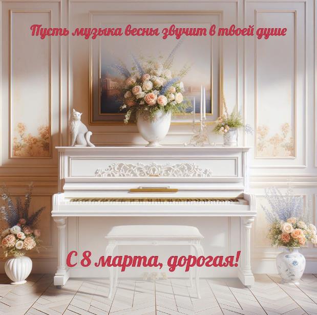 Пусть музыка весны звучит в твоей душе, с 8 марта, дорогая.