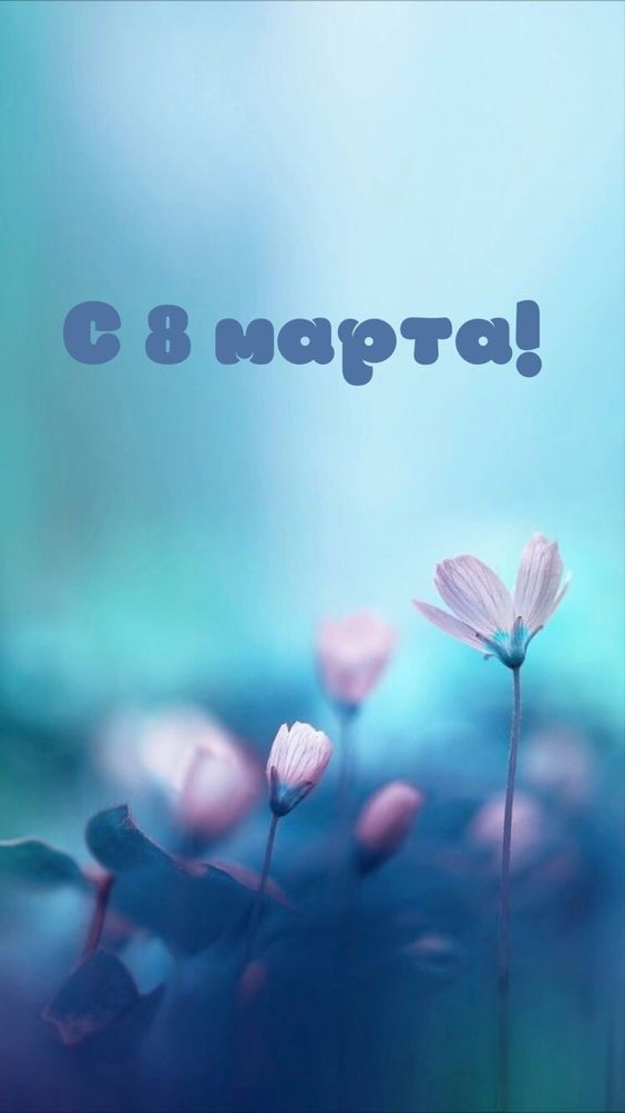 Нежная и лёгкая открытка с весенними цветами.