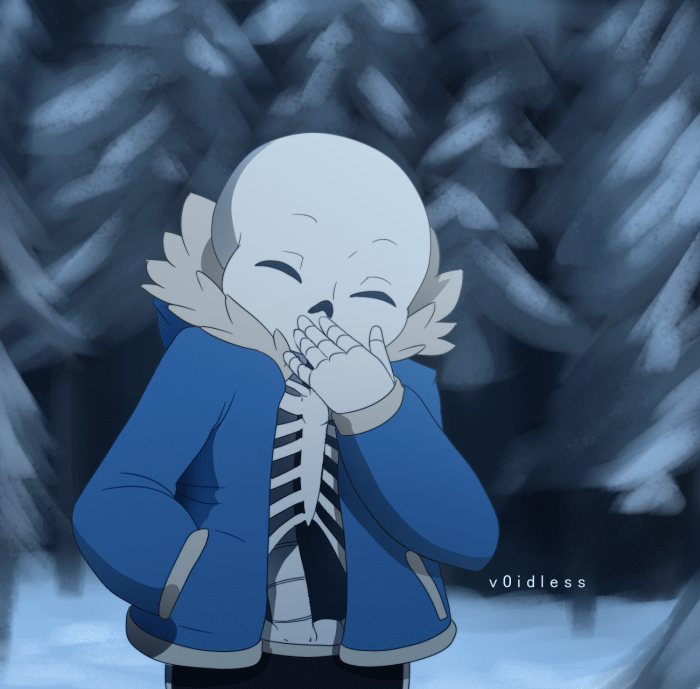 Анимация воздушный поцелуй от Санса (Undertale).