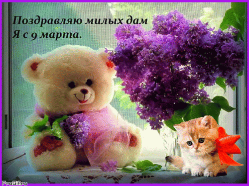 Поздравляю милых дам я с 9 Марта.