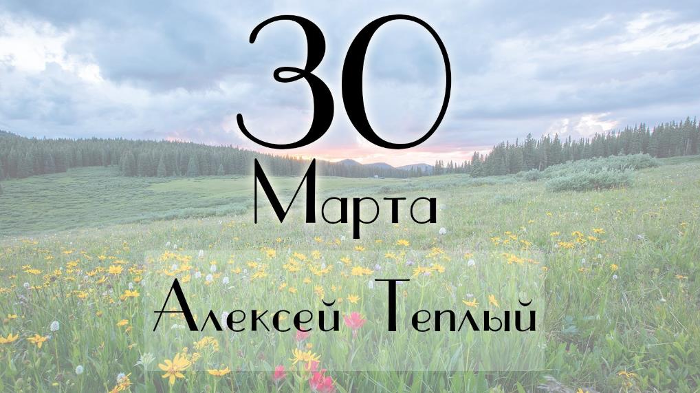 Цветочная поляна и надпись "30 Марта Алексей Тёплый".