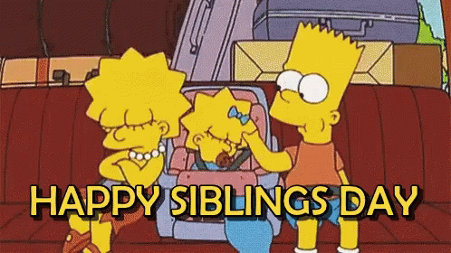 Gif картинка happy sibilings day из симпсонов.