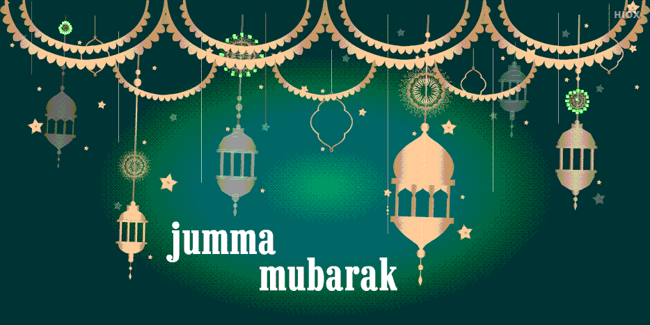 Красивая анимация с фонариками на jumma mubarak.