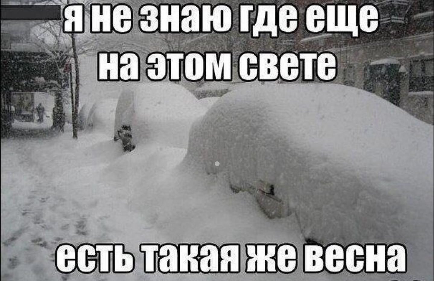 Смешная картинка "Я не знаю где ещё на этом свете, есть такая же весна" с приколом про снежную весну. Смешная картинка "Я не знаю где ещё на этом свете, есть такая же весна" с приколом про снежную весну.