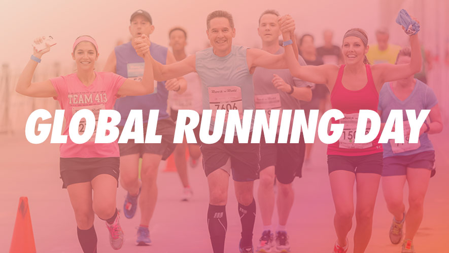 Картинка с надписью на английском языке "Global Running Day".