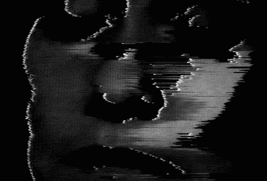 Черно белая анимация с глюком и расплывчатым лицом. Черно белая анимация с глюком и расплывчатым лицом.