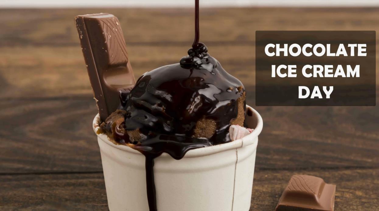 Картинка на английском языке "Chocolate ice cream day".