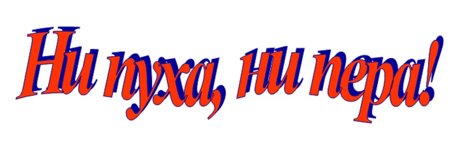 Картинка с текстом "Ни пуха, ни пера!" на белом фоне.