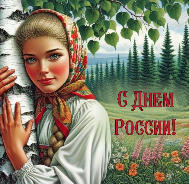 Красивые летние картинки с русской красавицей обнимающей берёзу ко дню России. Красивые летние картинки с русской красавицей обнимающей берёзу ко дню России.