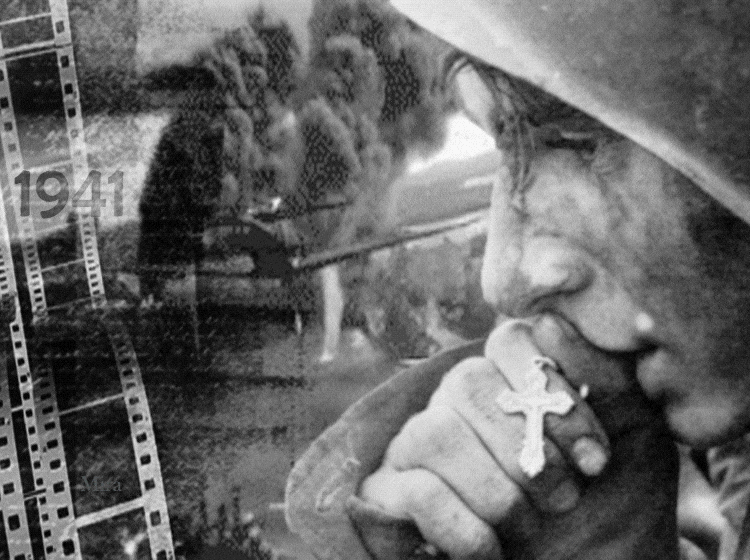Советская чёрно белая гиф открытка к 22 Июня с фрагментами войны. Советская чёрно белая гиф открытка к 22 Июня с фрагментами войны.