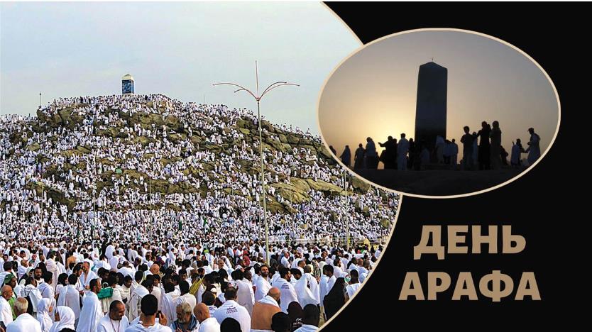 Картинка с большим количеством молящихся верующих на день Арафа. Картинка с большим количеством молящихся верующих на день Арафа.