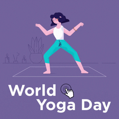 Прикольная анимация World Yoga Day.