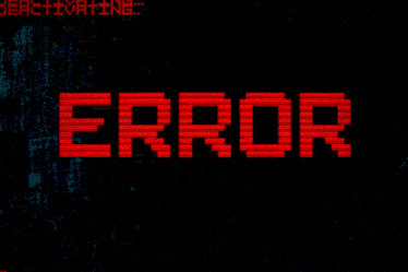 Красивая гиф надпись на чёрном фоне "Error".
