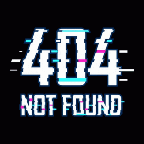 Разноцветная гифка с ошибкой 404 на чёрном фоне.