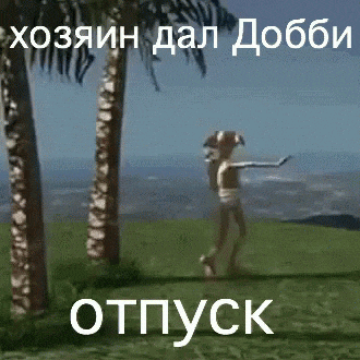 Смешная гифка хозяин дал Добби отпуск.