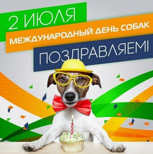 Смешная открытка с тортом со свечкой на праздник собак.
