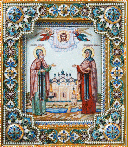 Гифка с православной сияющей иконой святых Петра и февронии. Гифка с православной сияющей иконой святых Петра и февронии.