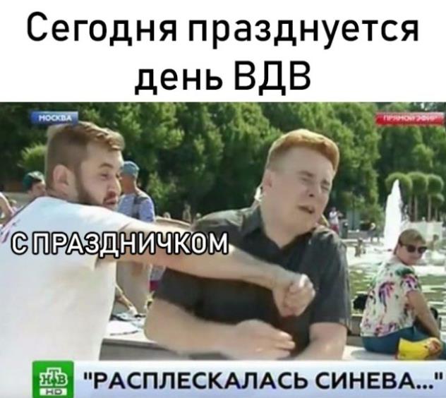 Смешная картинка с дракой, сегодня празднуется лень ВДВ... Расплескалась синева.