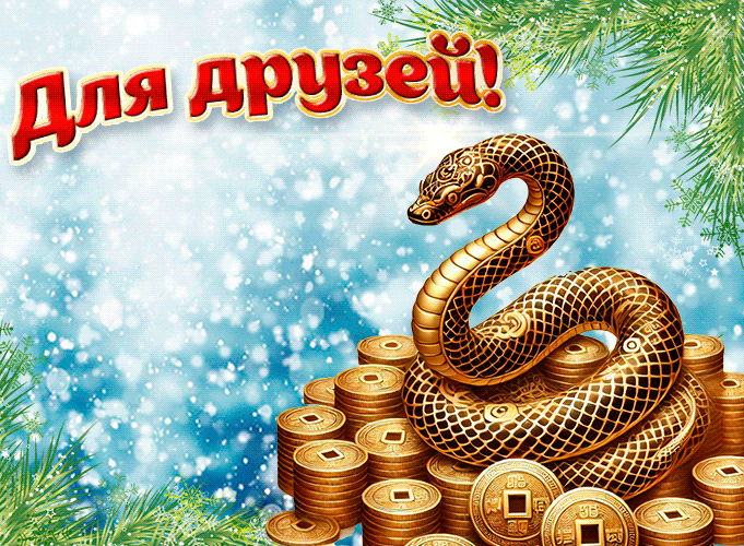 Гиф талисман 2025-го года на удачу для друзей.