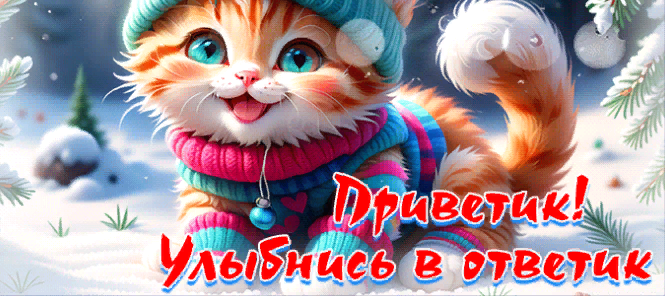 Гифки Зимний Привет (50 gif картинок)