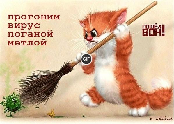 Гифка прогоним вирус поганой метлой