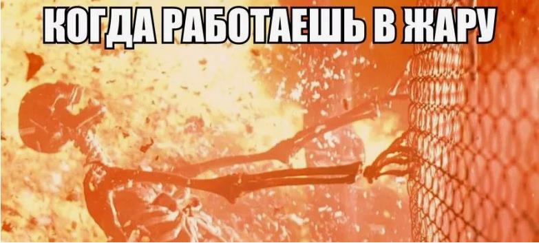 Смешные картинки про Жару летом 2024 года (45 мемов и демотиваторов)