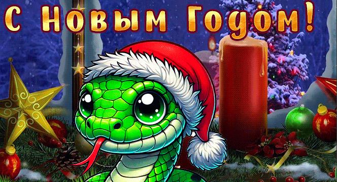 Красивые гифки с Новым Годом 2025 (30 gif картинок)