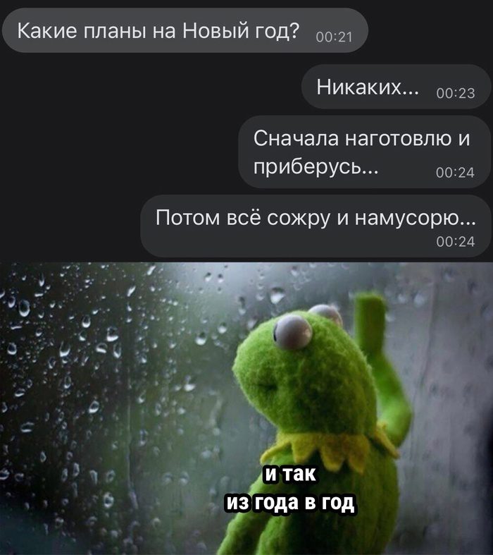 Шутка про то какие планы на НГ и что получается в итоге.